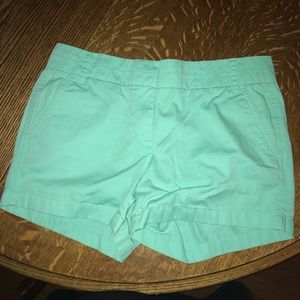 J. Crew chino shorts mint green 4” size 6